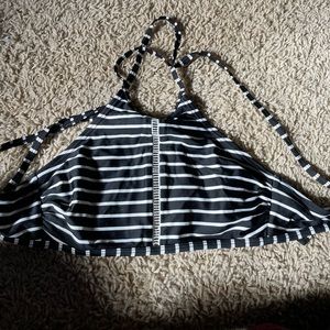 Stripped Swim Top with Crossback